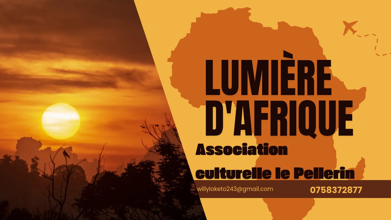 Carte de l'Afrique et visuel d'un coucher de soleil