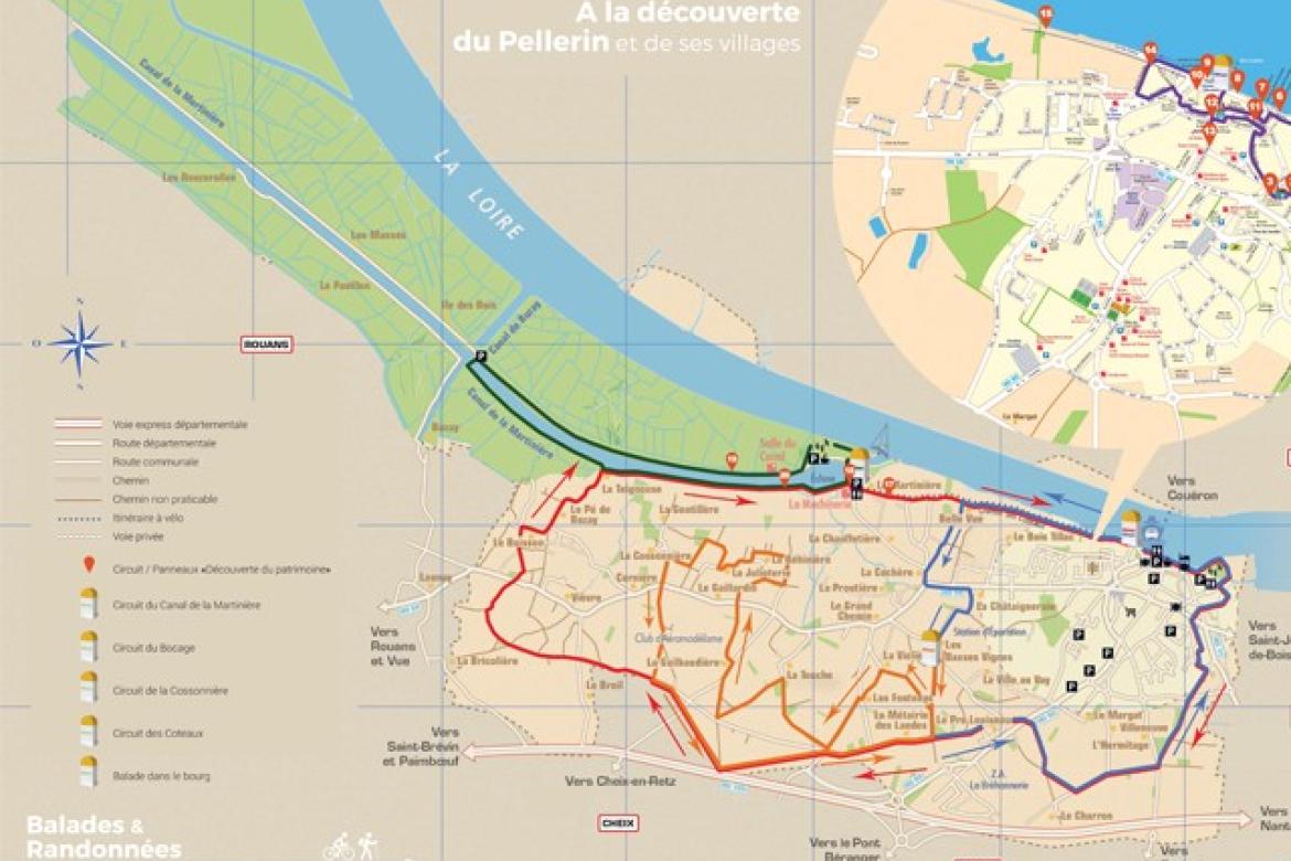 Plan général des circuits de balades et de randonnées