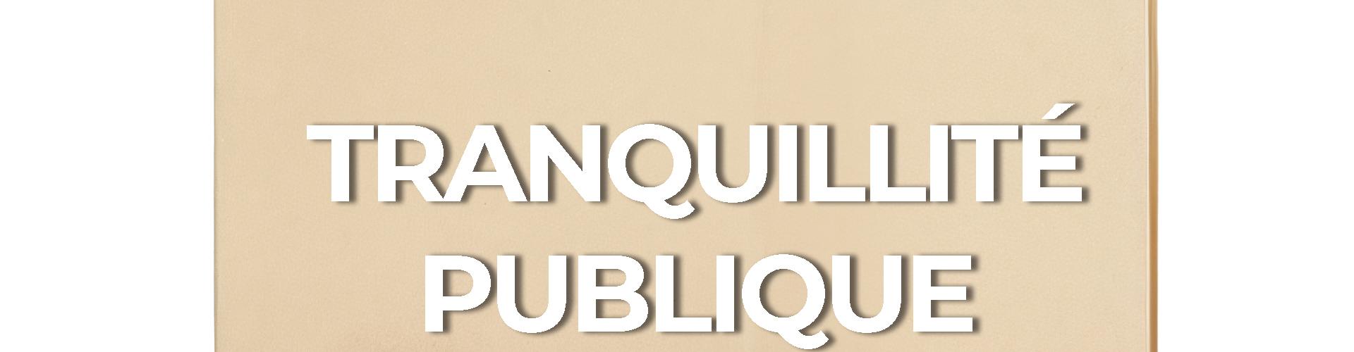 DOSSIER TRANQUILLITE PUBLIQUE